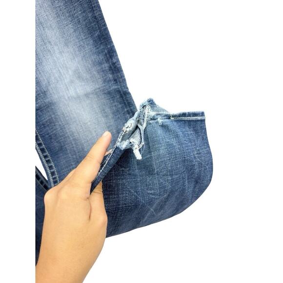 Salvage Mayhem Bootcut Dark Wash Thick Stitch Stretch Denim Jeans Men’s 31 Long - Picture 4 of 13